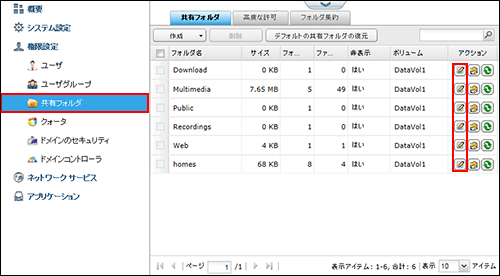 QNAP共有設定