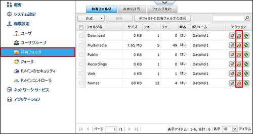 QNAP共有フォルダ無効