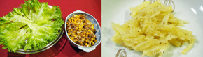 4種類野菜のお手製肉味噌レタス巻き