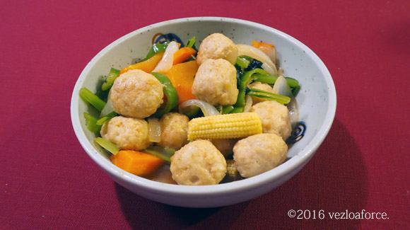 包丁いらず!鶏団子と野菜の中華炒め